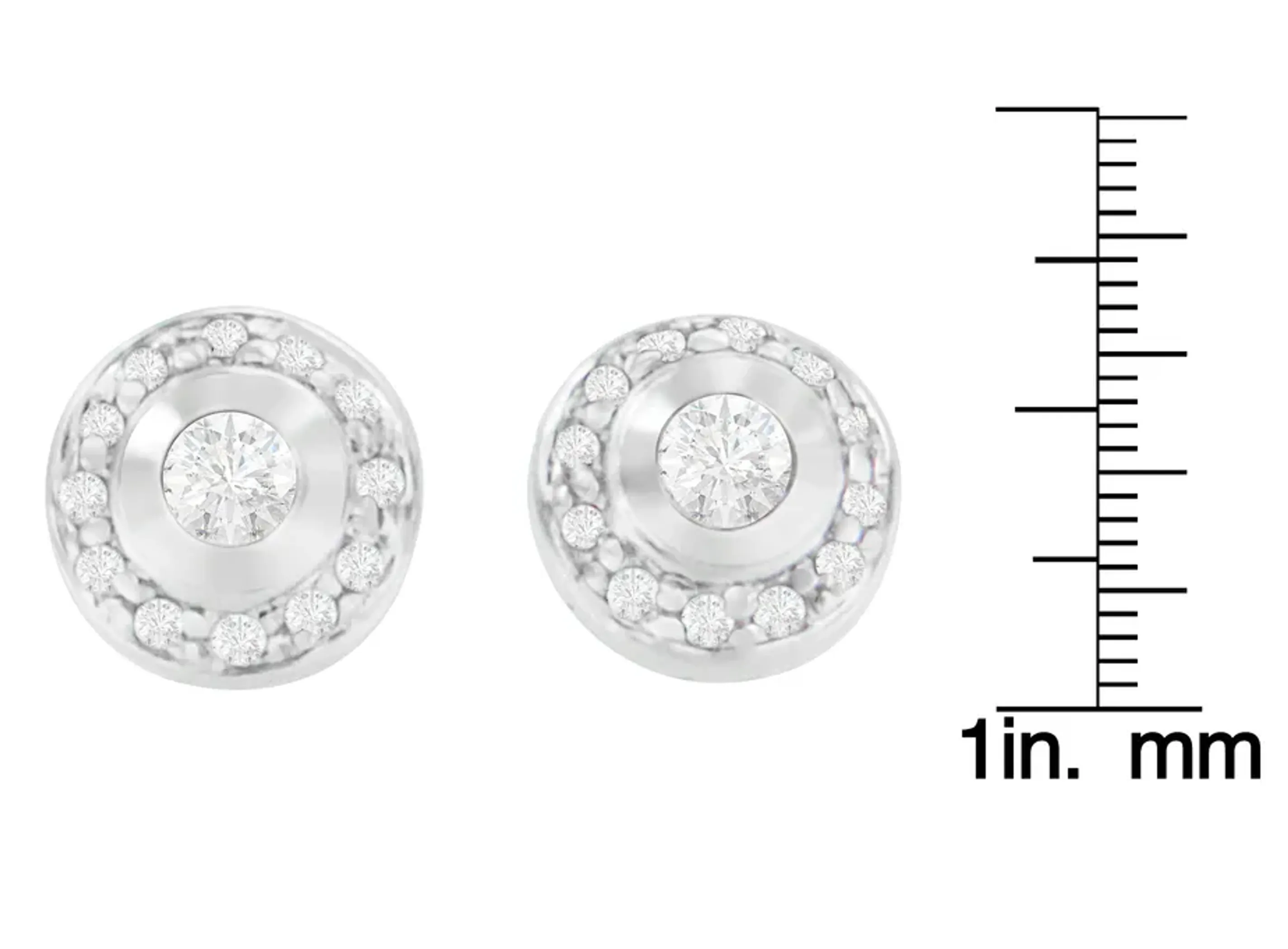 14K White Gold 1/3 cttw Round Cut Diamond Earrings (H-I, SI2-I1)