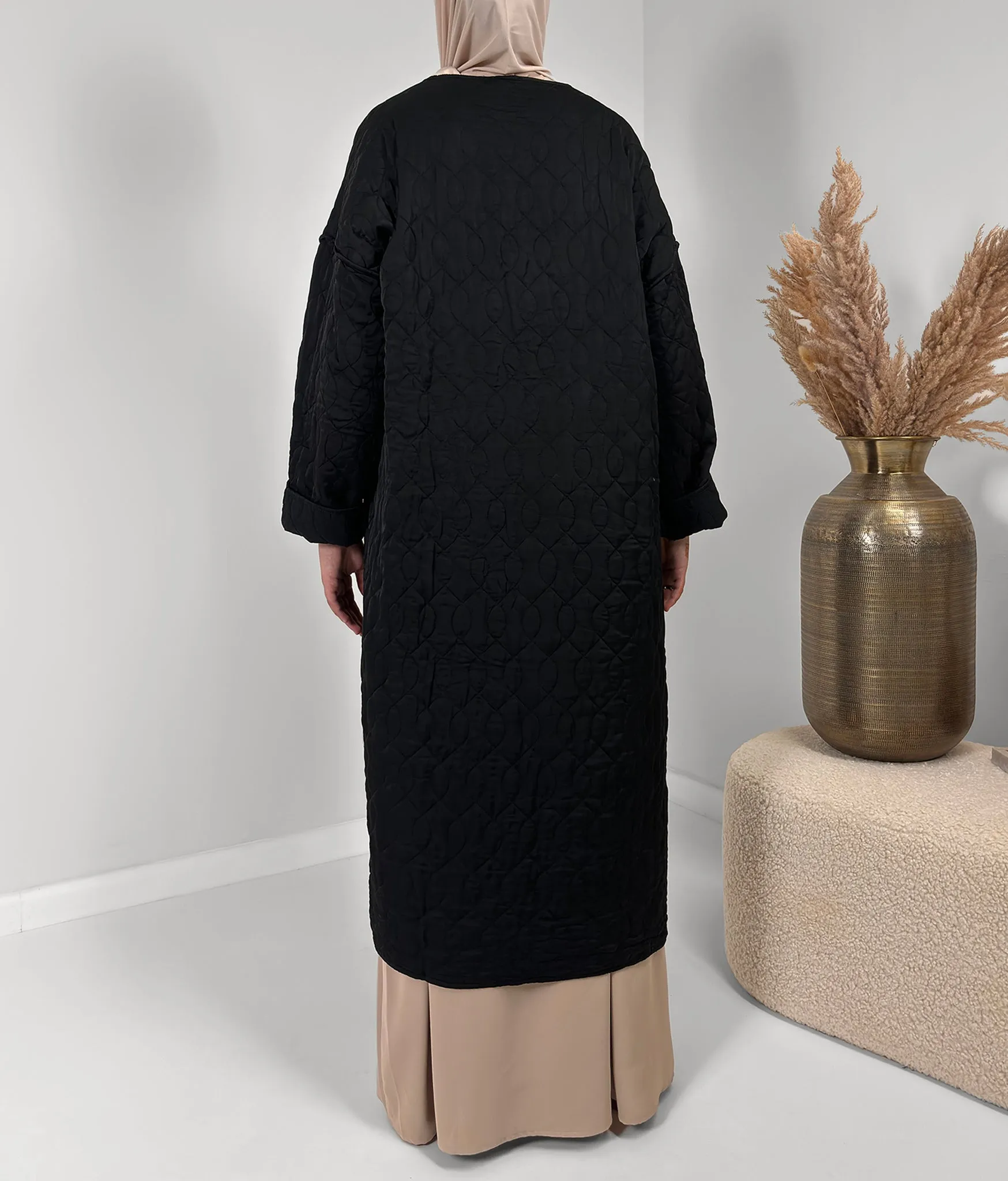 Amina Quilted Coat - Black