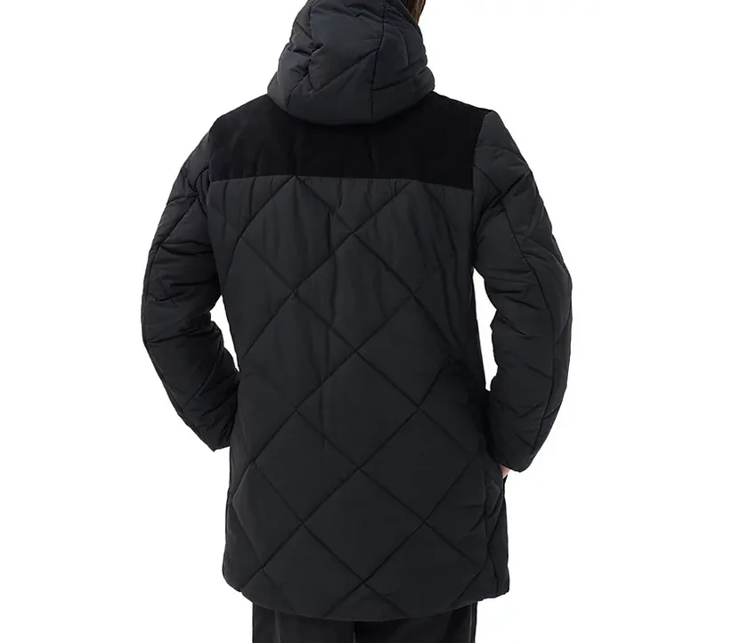 Barbour Men's Elmwood Box Quilted Hooded Full Zip Parka Coat Black XL