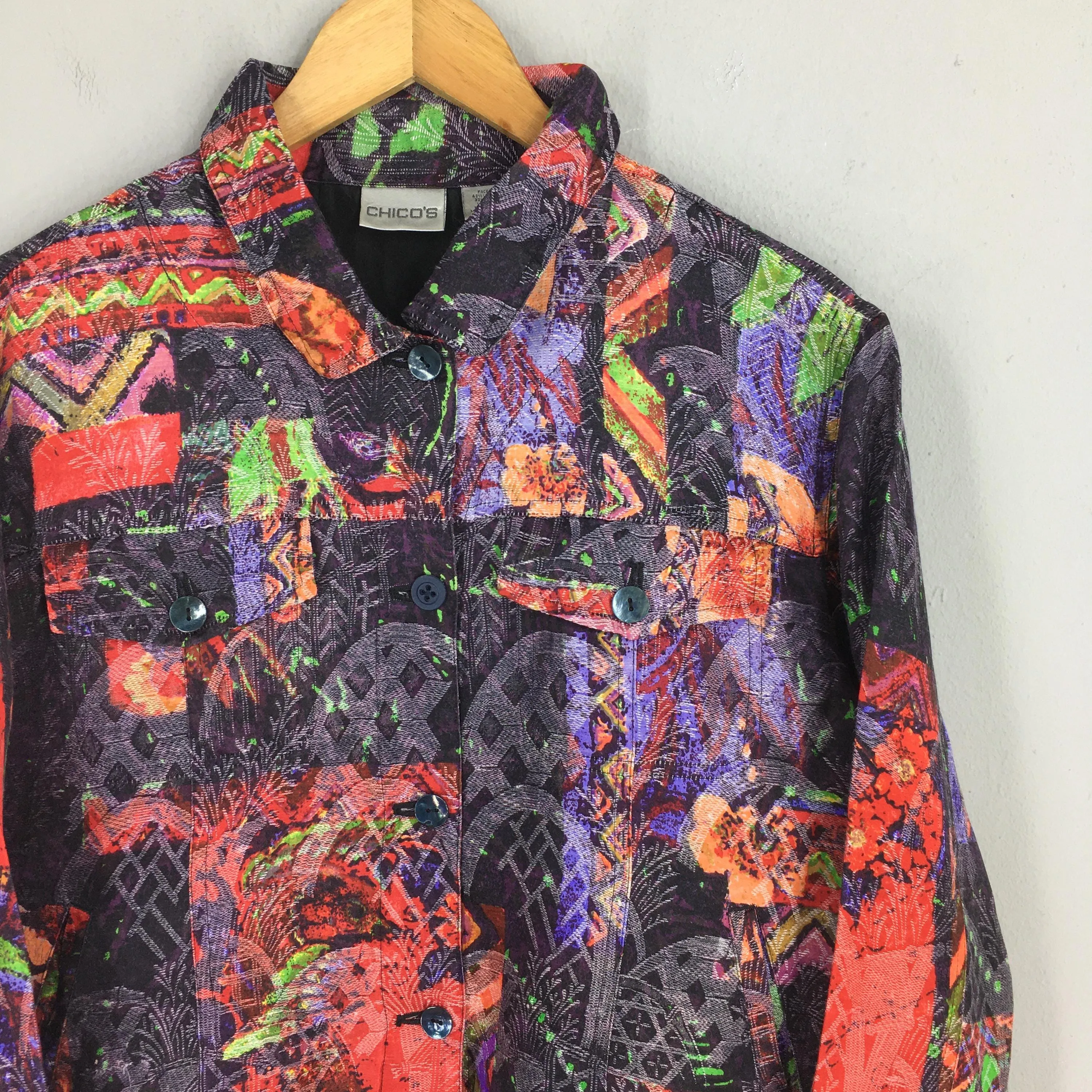 Baroque Abstract Psychedelic Multicolor Jacket Small