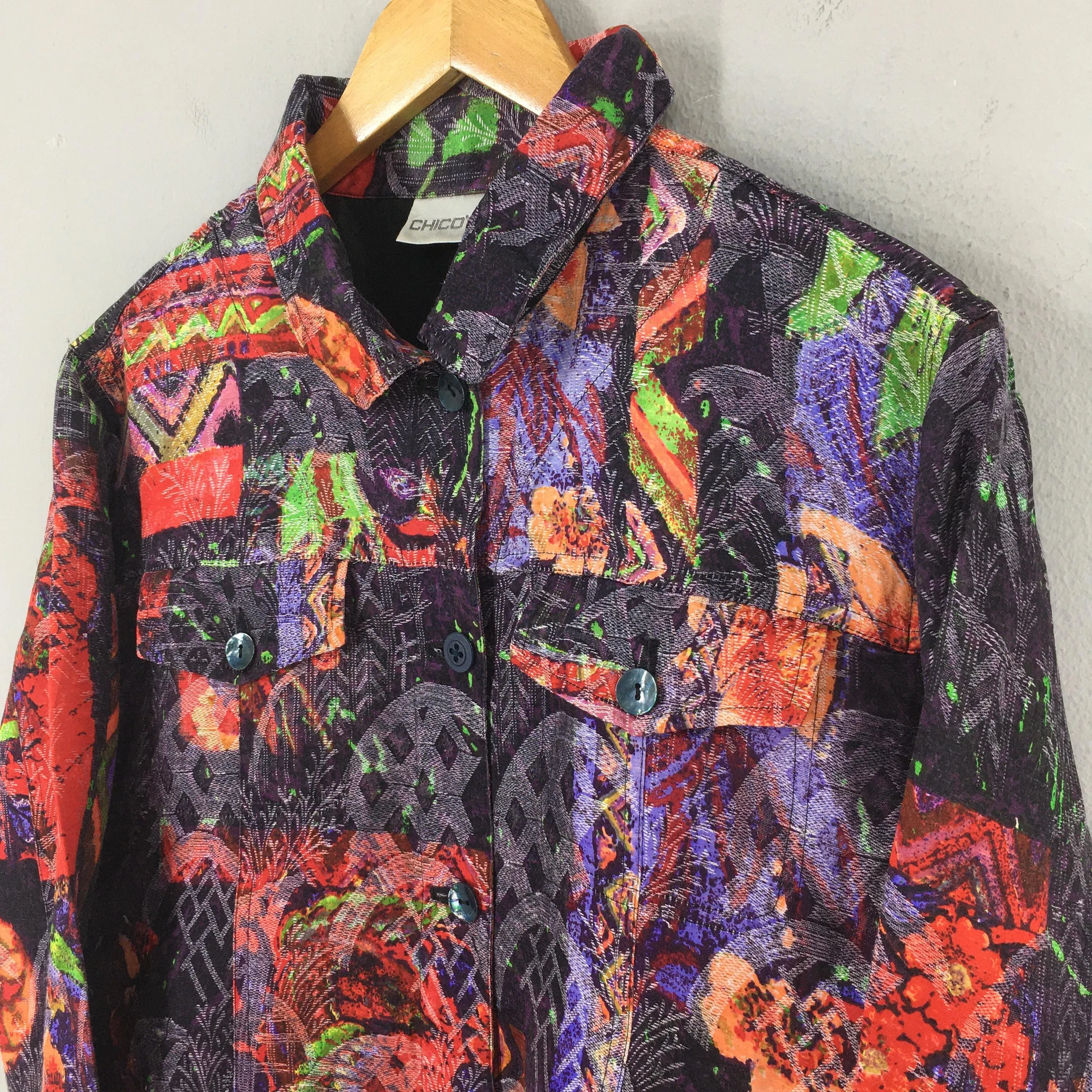 Baroque Abstract Psychedelic Multicolor Jacket Small