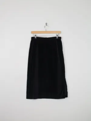 Black Vintage Pencil Velvet Skirt 28W/10