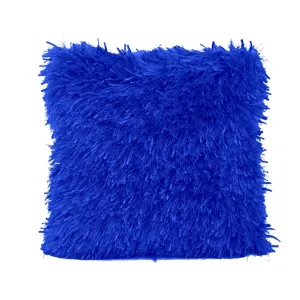 Blue Ribbon Shaggy Throw Pillow