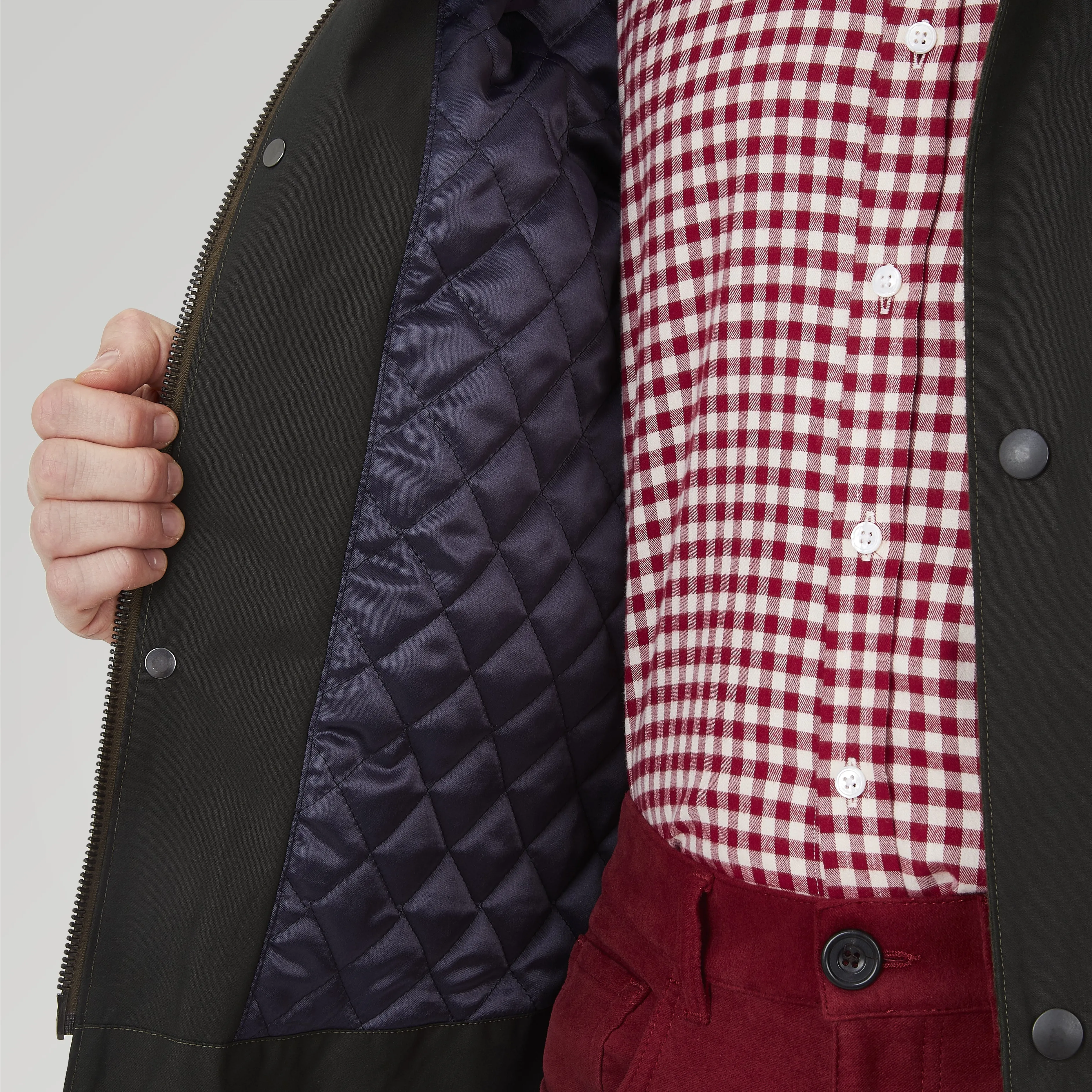 Dark Green Waxed Cotton Field Coat