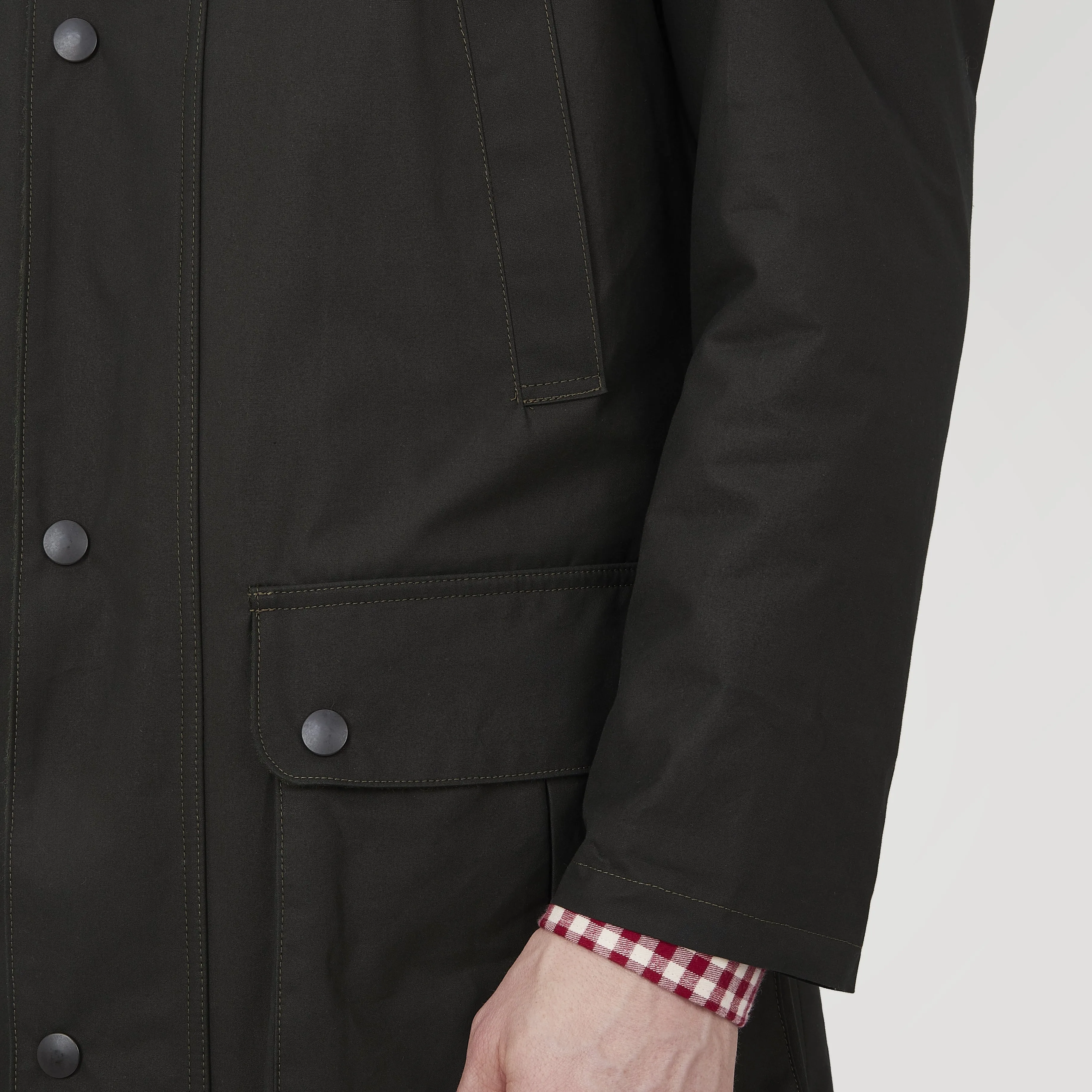 Dark Green Waxed Cotton Field Coat