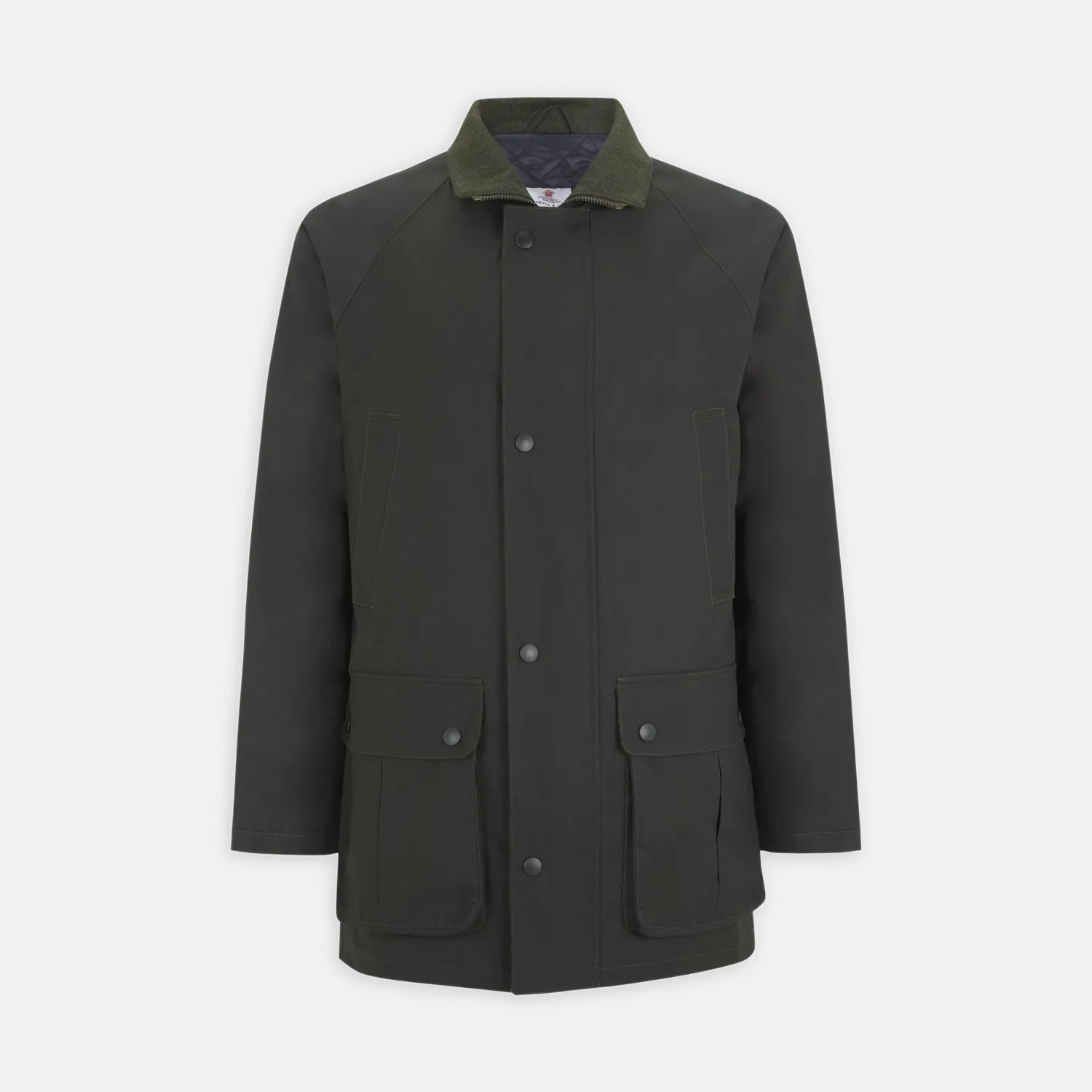 Dark Green Waxed Cotton Field Coat