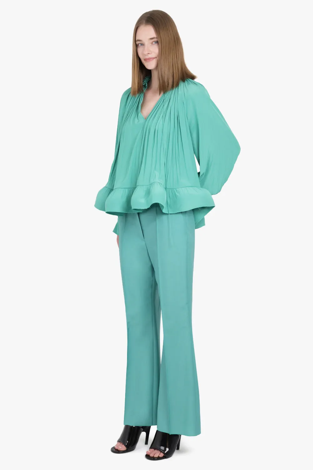 Flared Tailored Pants | Jade