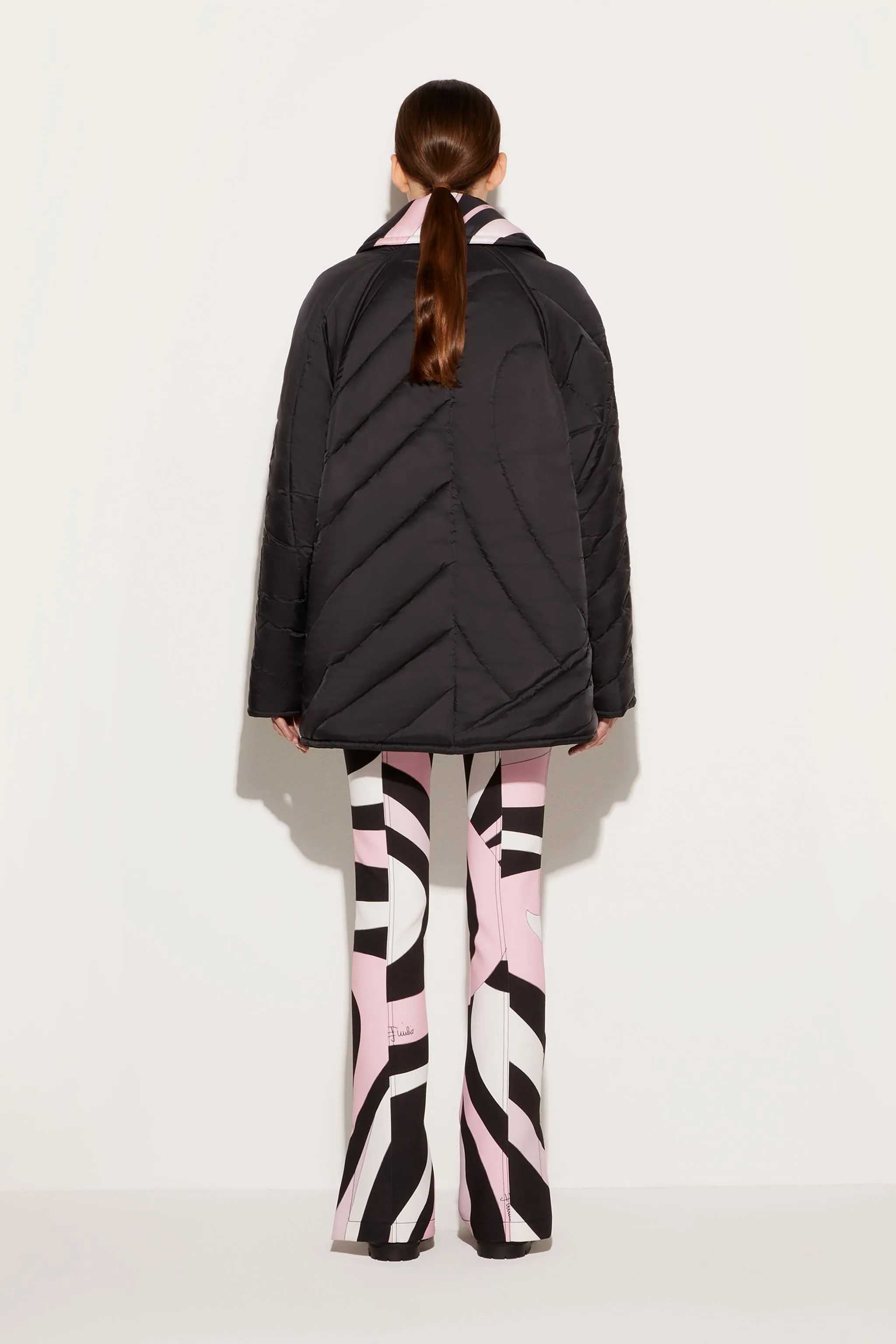 Iride-Print Quilted Coat