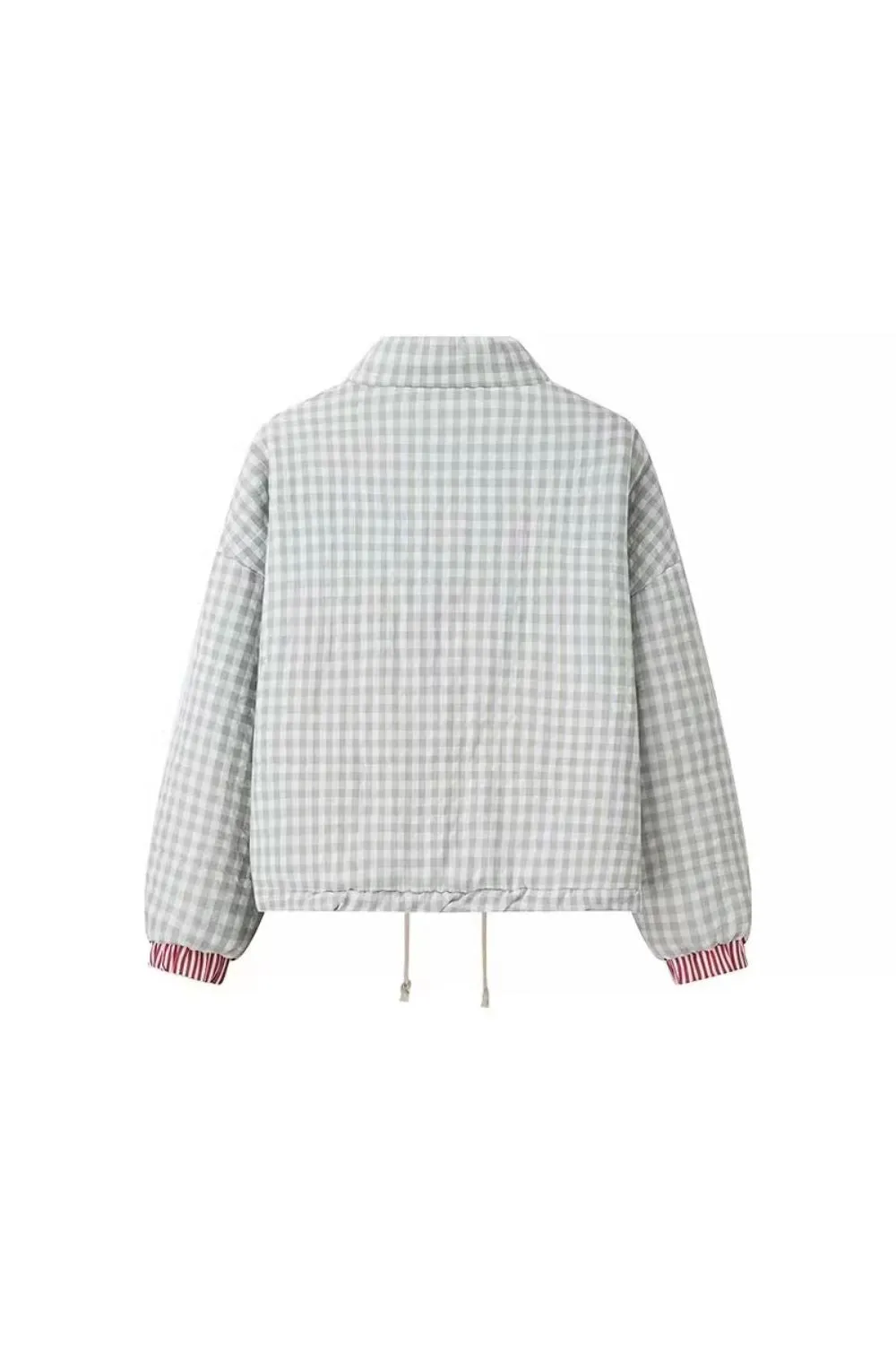 'Isabella' Plaid Lace-Trimmed Puffer Jacket