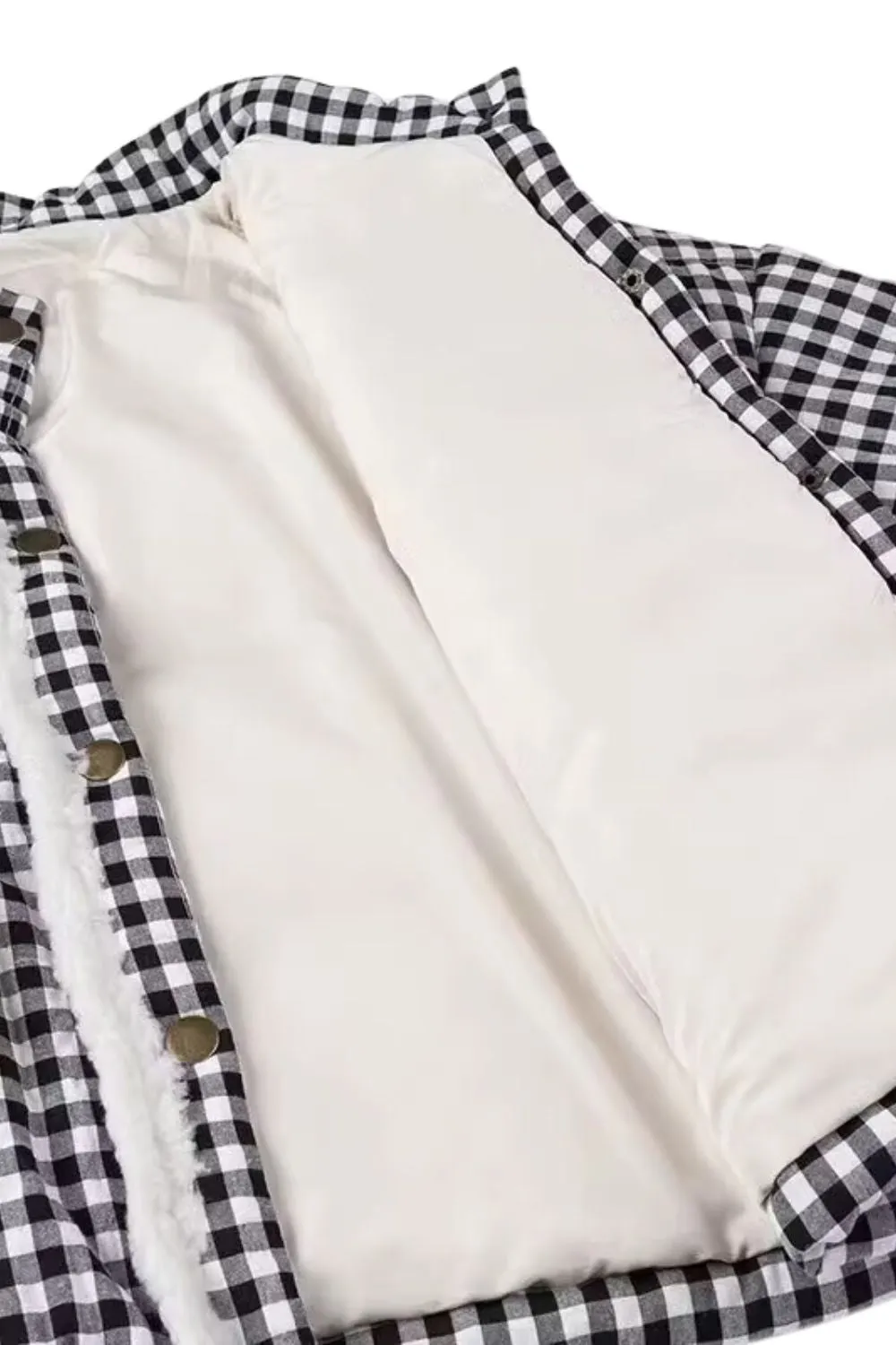 'Isabella' Plaid Lace-Trimmed Puffer Jacket
