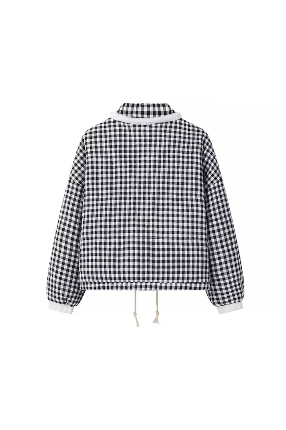 'Isabella' Plaid Lace-Trimmed Puffer Jacket