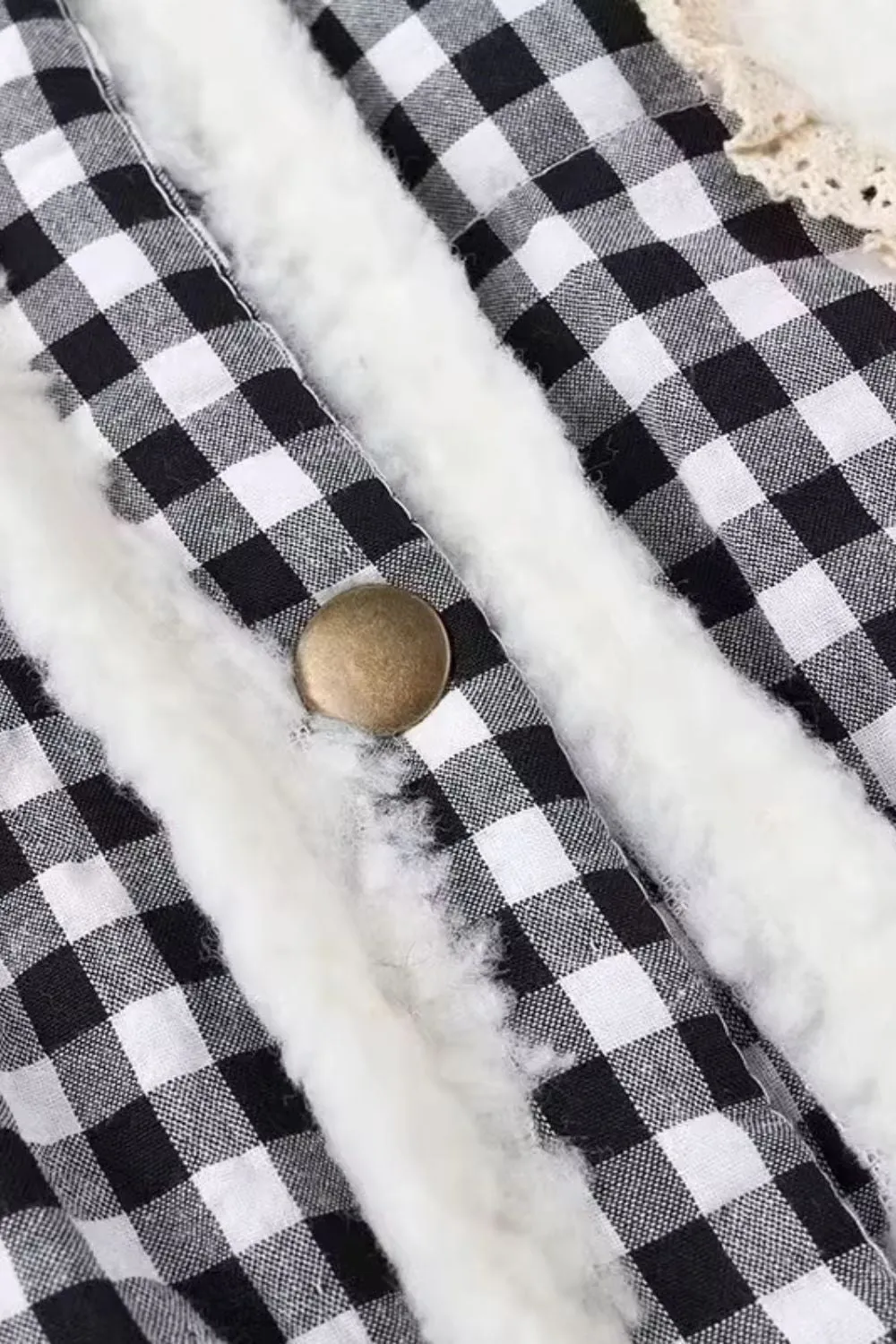 'Isabella' Plaid Lace-Trimmed Puffer Jacket