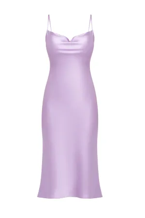 Janna Purple Silk Slip Dress