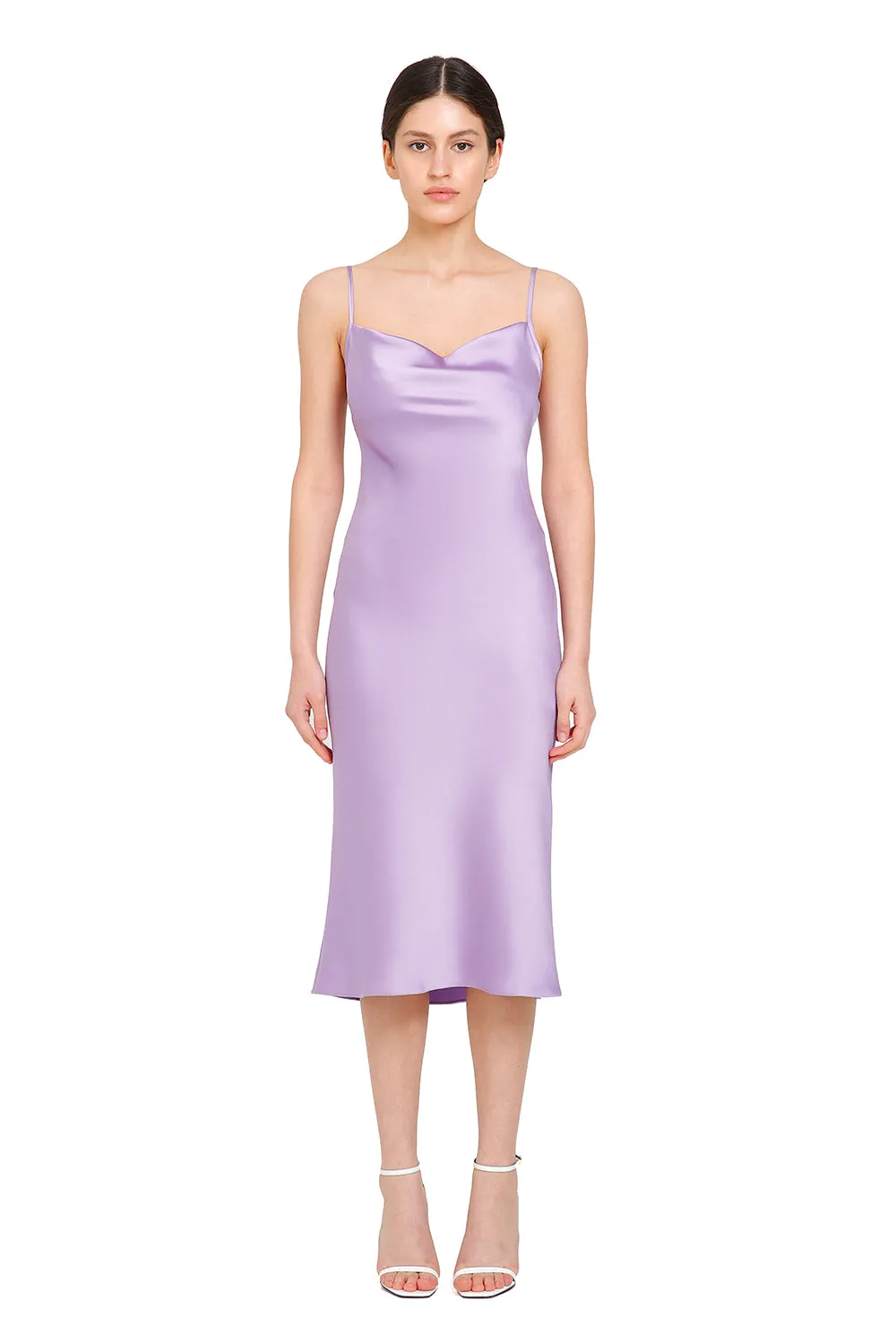 Janna Purple Silk Slip Dress