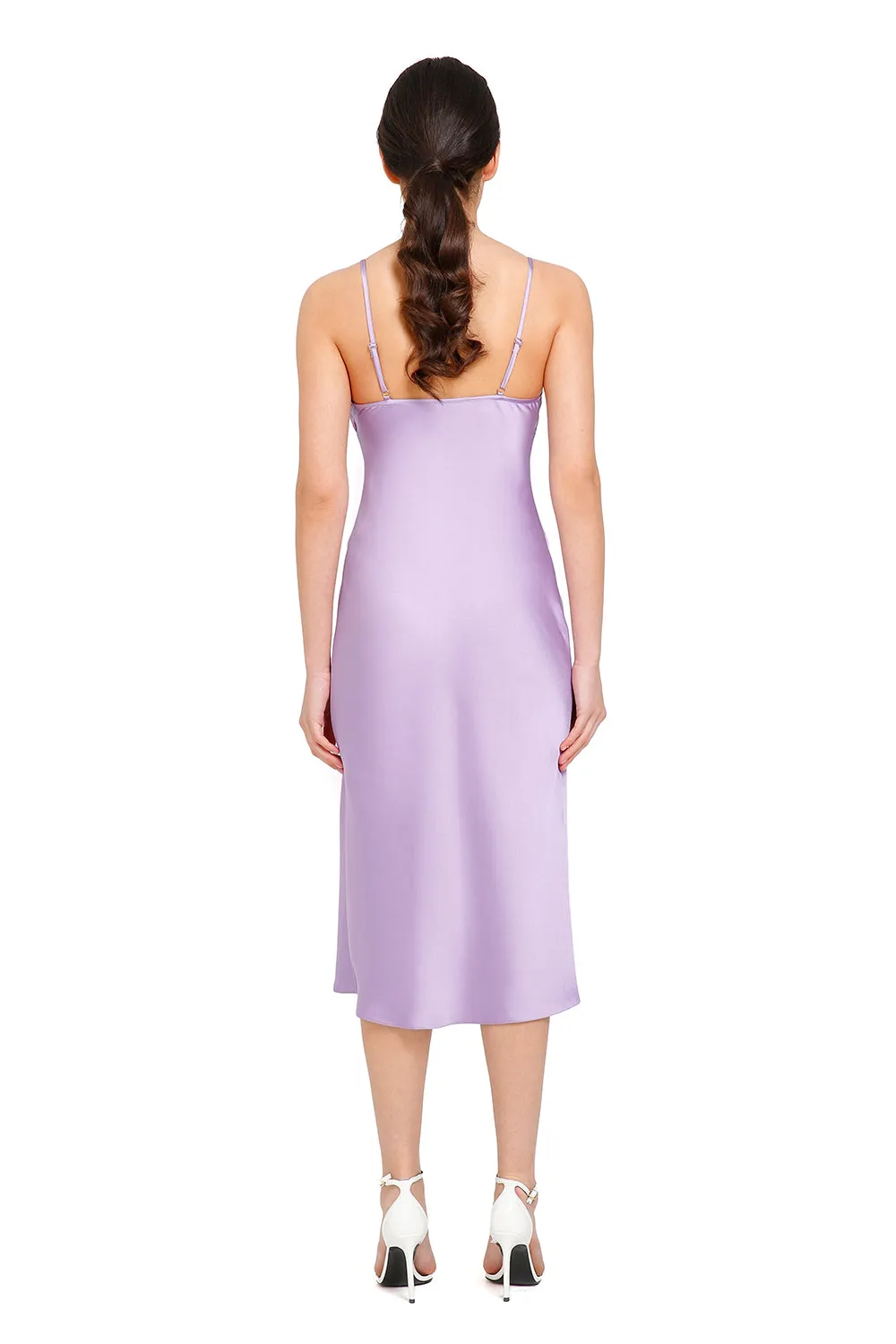 Janna Purple Silk Slip Dress