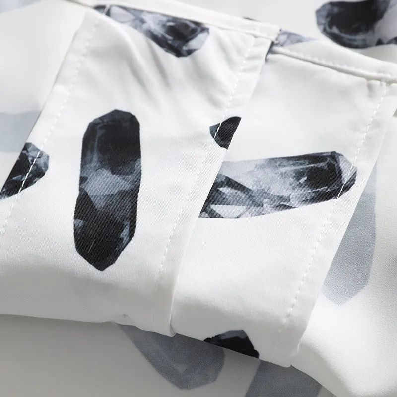 Men's T-Shirt Summer Men's Ink Pattern Printed Shirt Loose