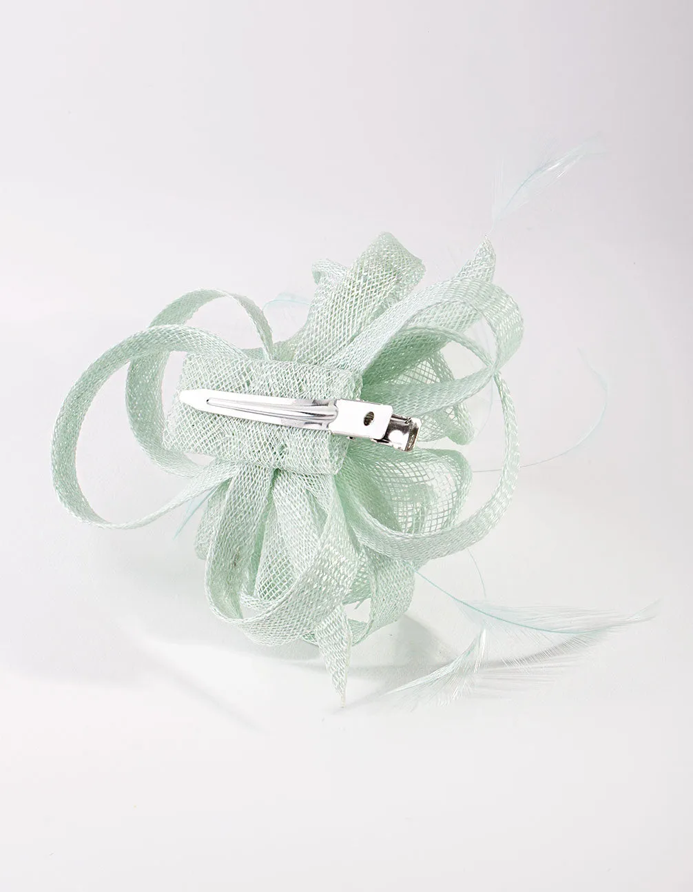 Mint Swirl & Feather Clip