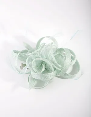 Mint Swirl & Feather Clip