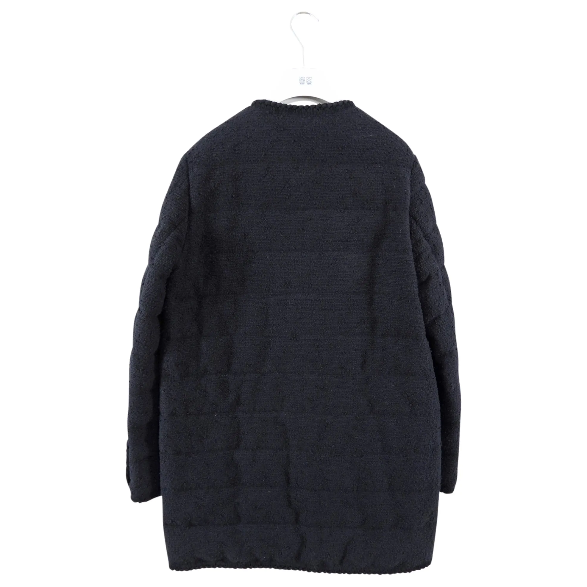 Moncler Black Epafo Tweed Padded Coat with Gold Buttons - 2 (6/8)