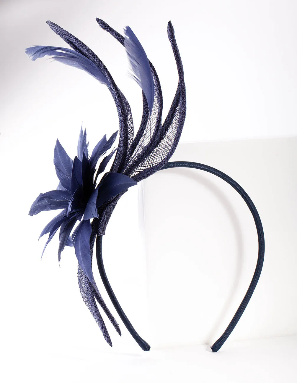 Navy Flower Swirl Headband