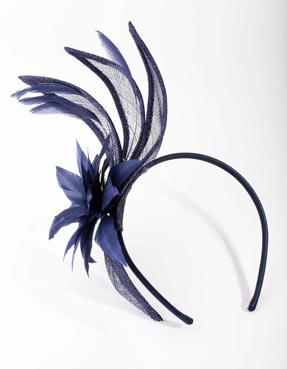 Navy Flower Swirl Headband
