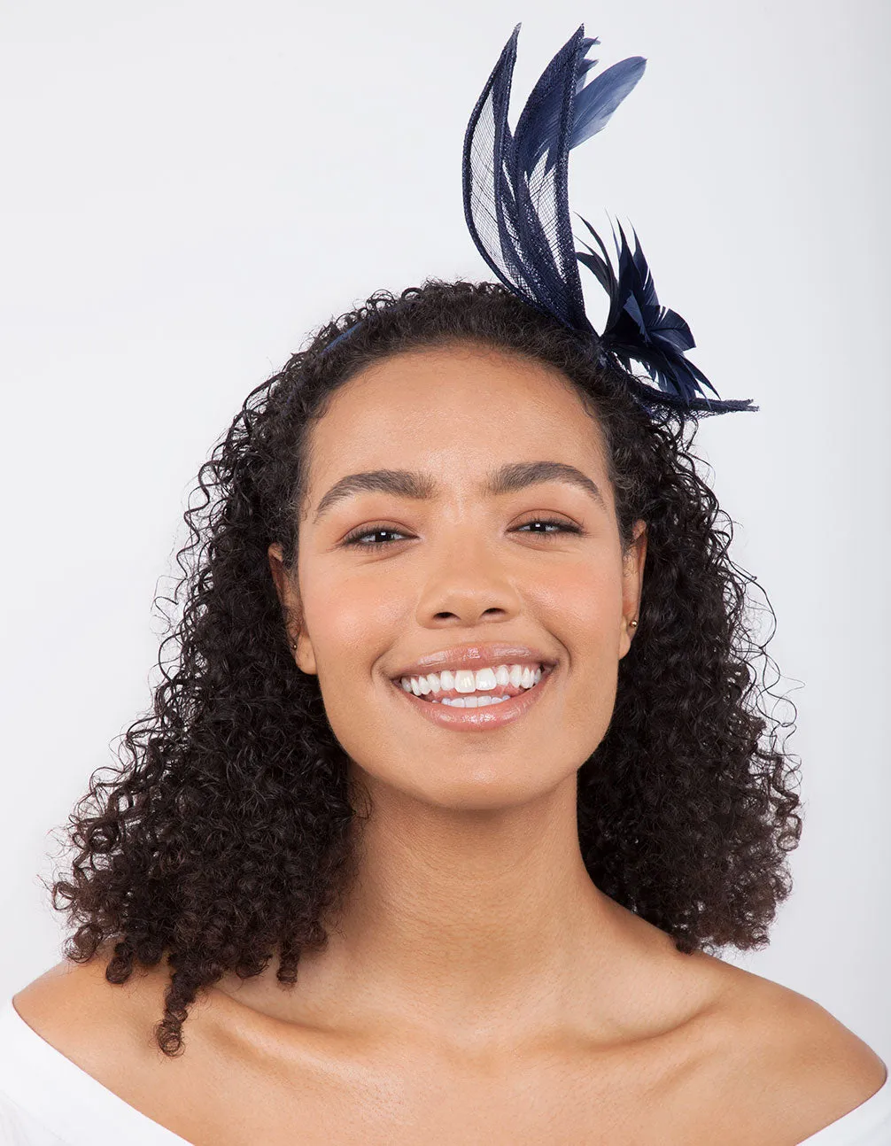 Navy Flower Swirl Headband