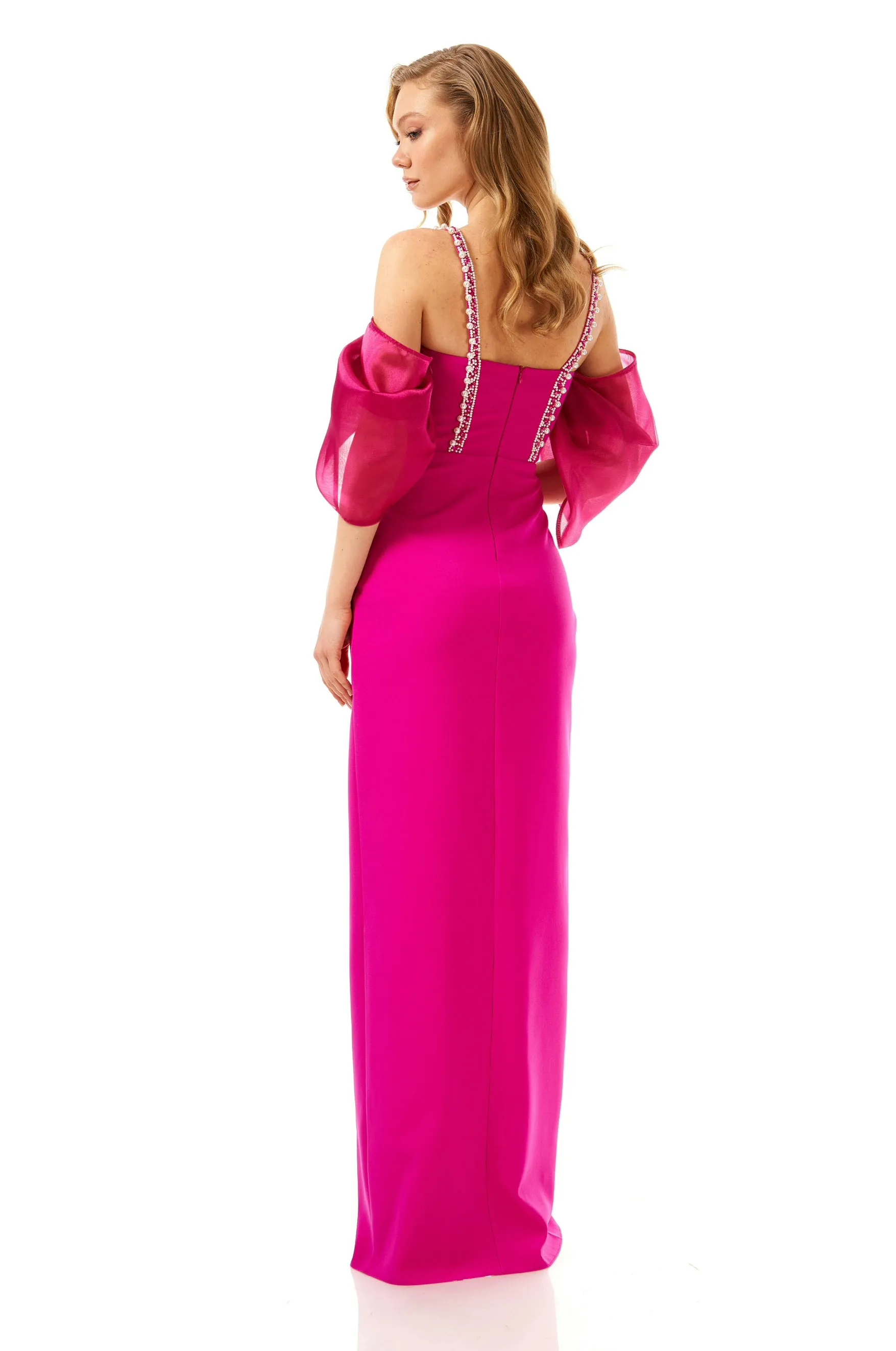 Off Shoulder With Stone Strap Maxi Dress