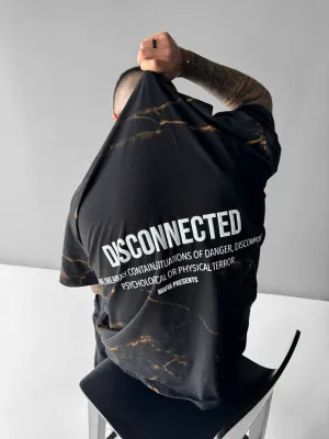 Oversize Disconnected T-shirt - Black and Brown