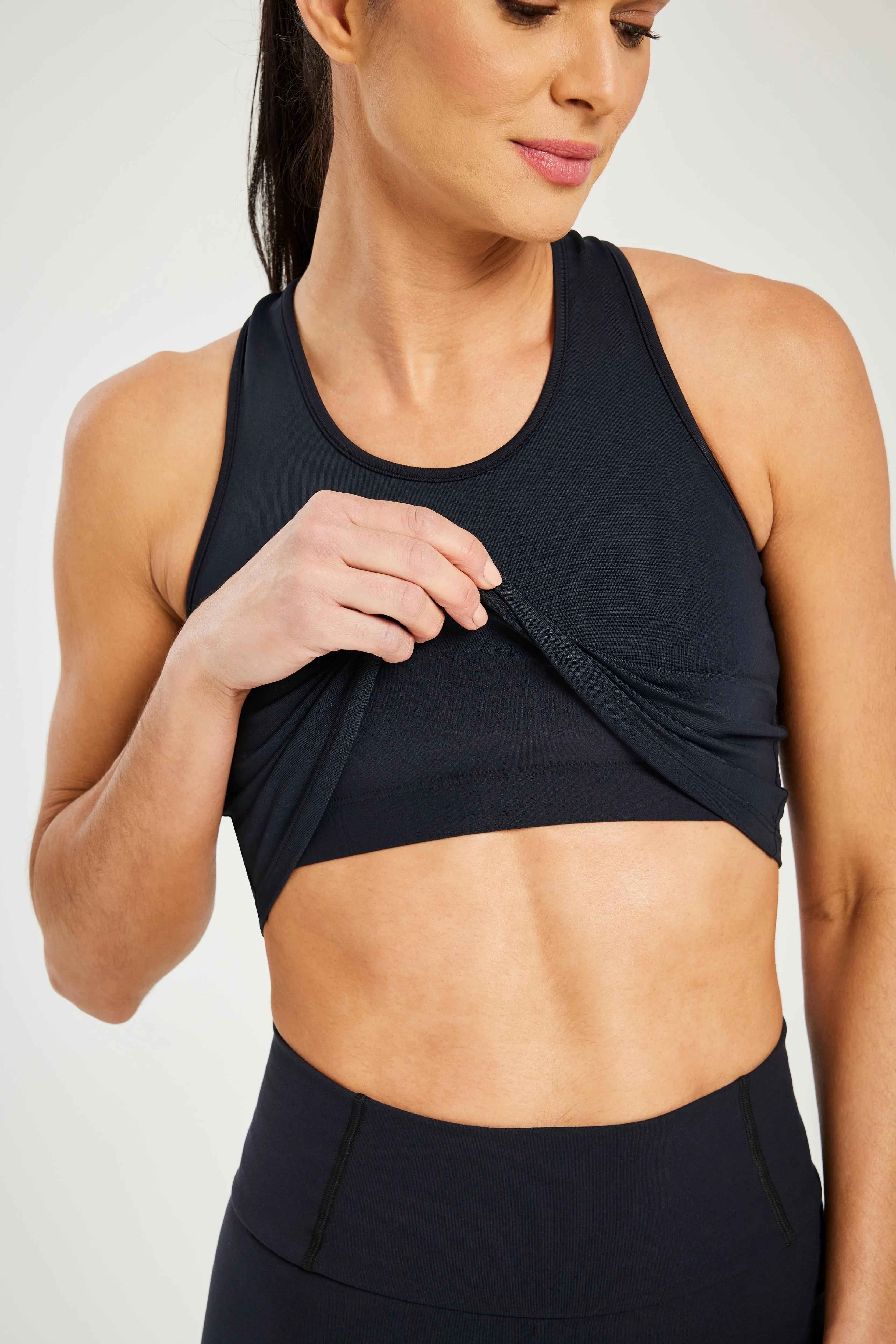 Performance Cropped Tank Black