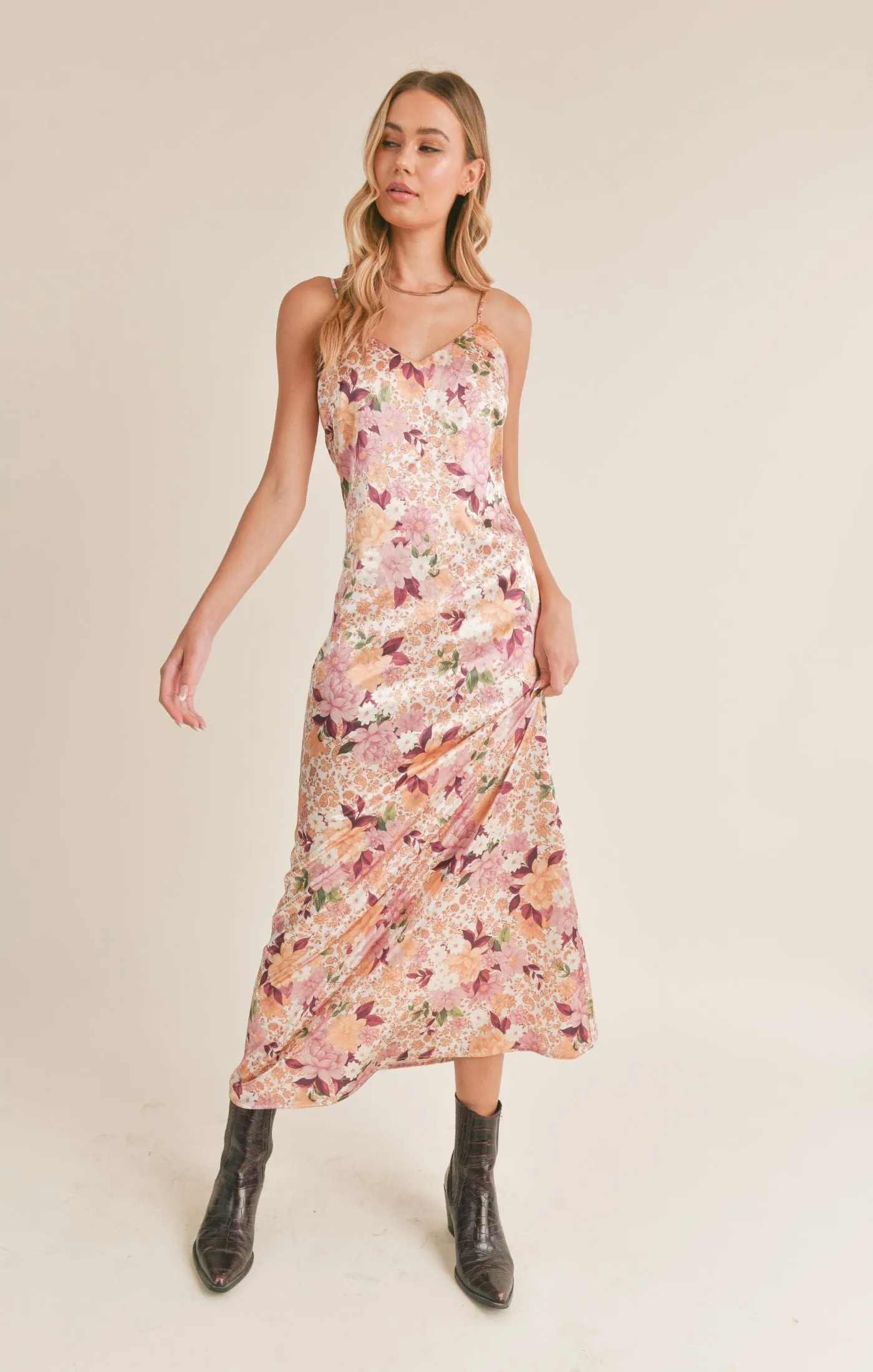 Rustic Cabin Slip Midi Dress