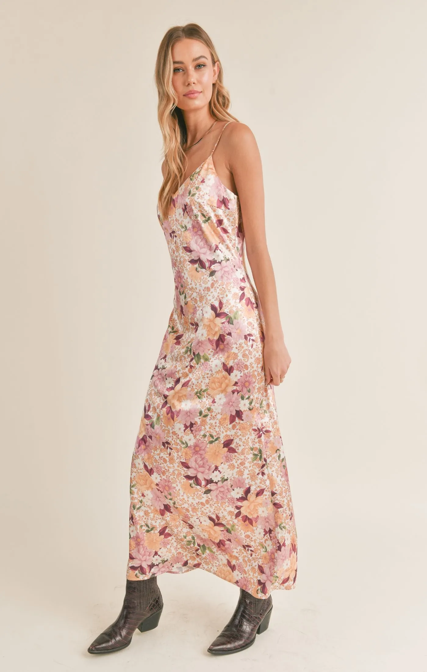 Rustic Cabin Slip Midi Dress