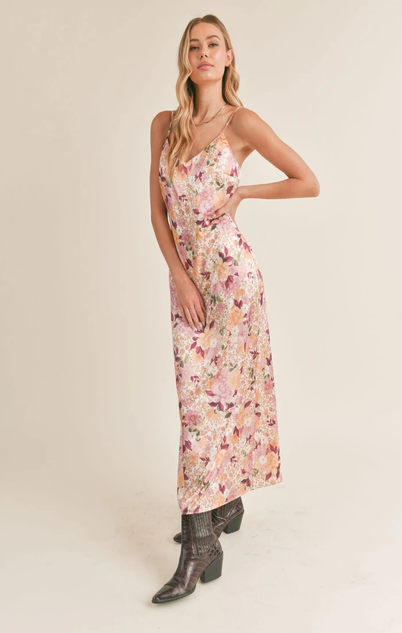 Rustic Cabin Slip Midi Dress
