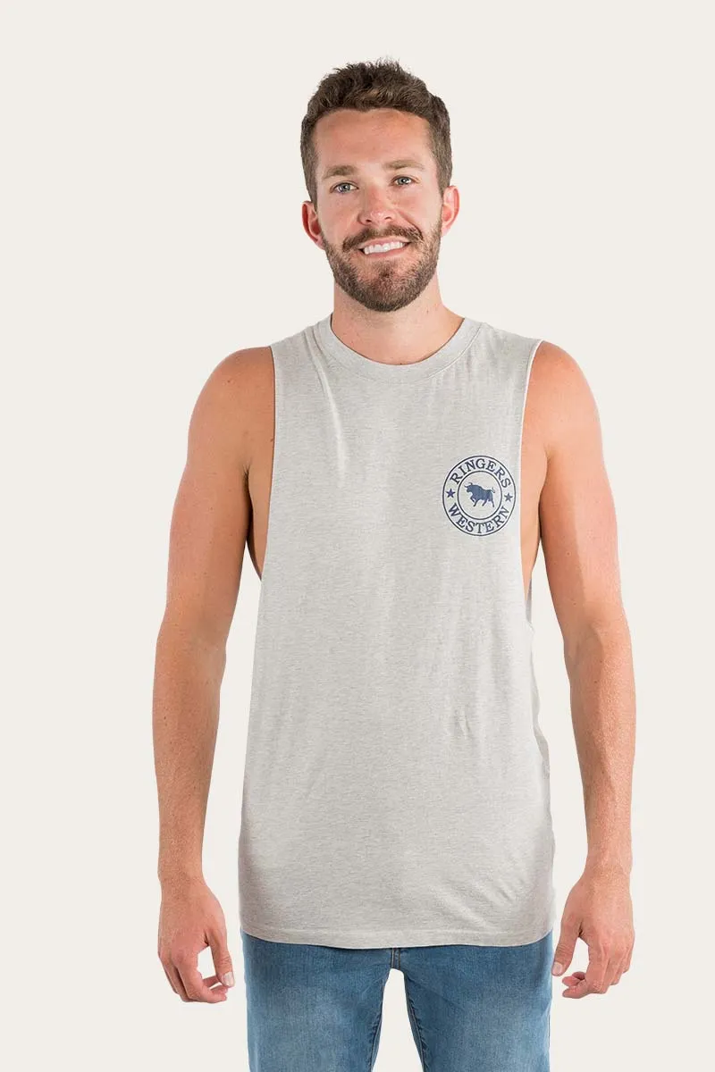Signature Bull Mens Muscle Tank - Grey Marle/Navy