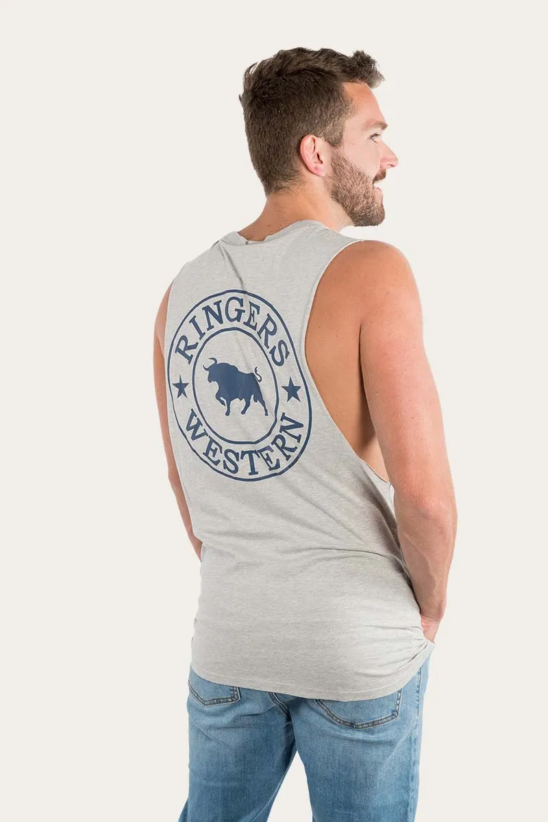 Signature Bull Mens Muscle Tank - Grey Marle/Navy