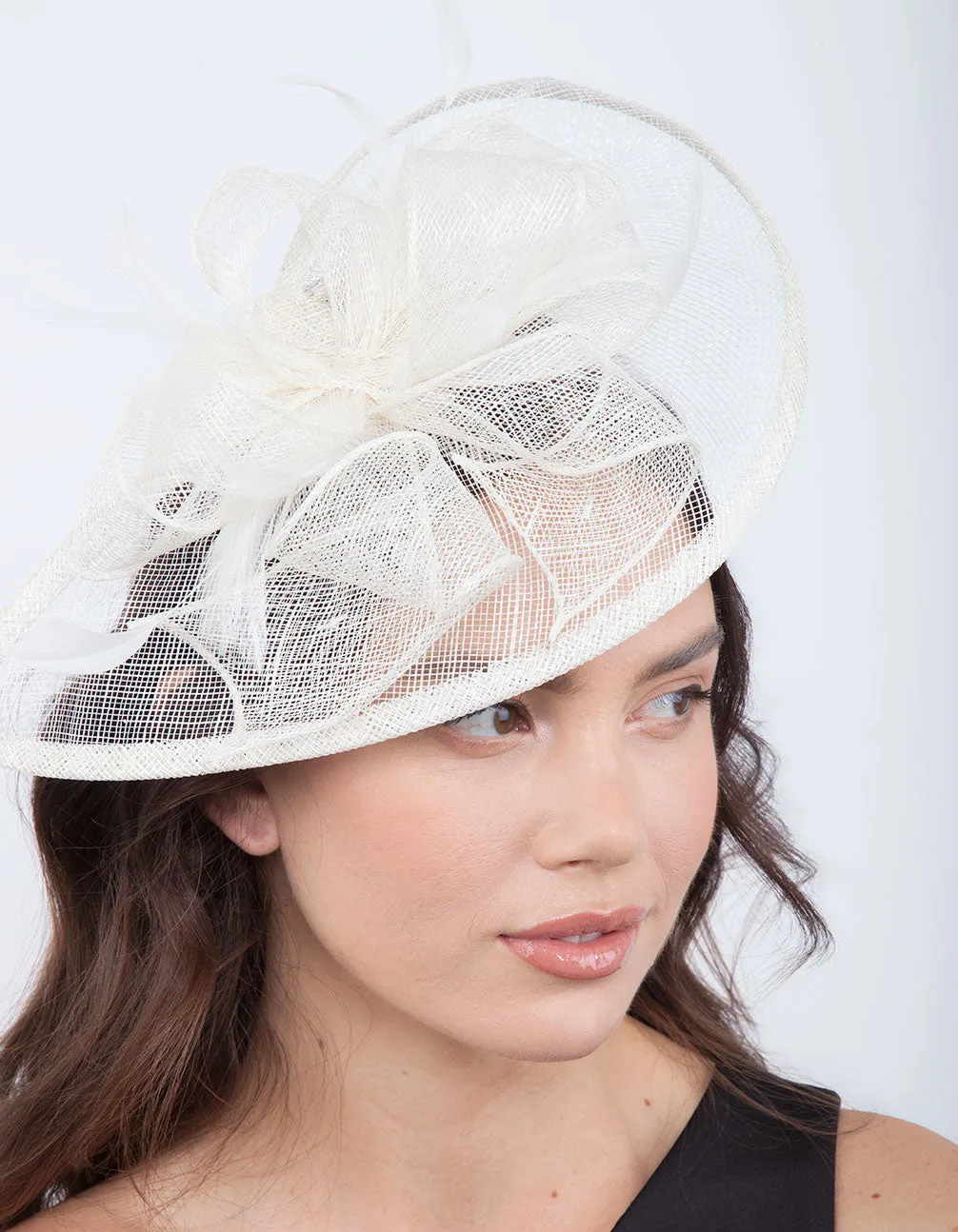 Sina White Angled Headpiece