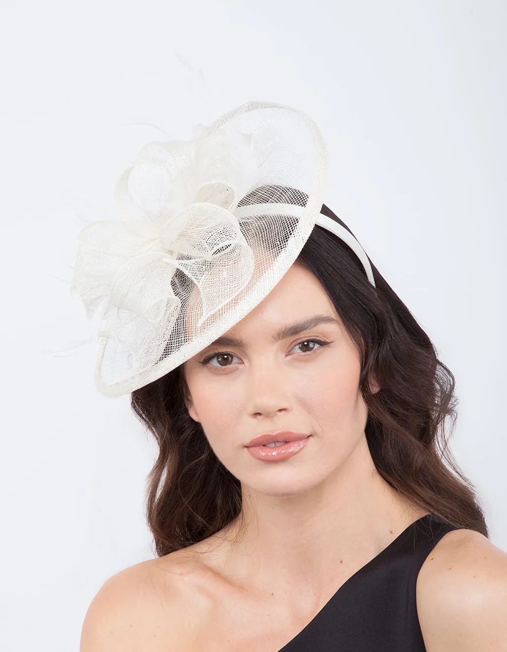 Sina White Angled Headpiece