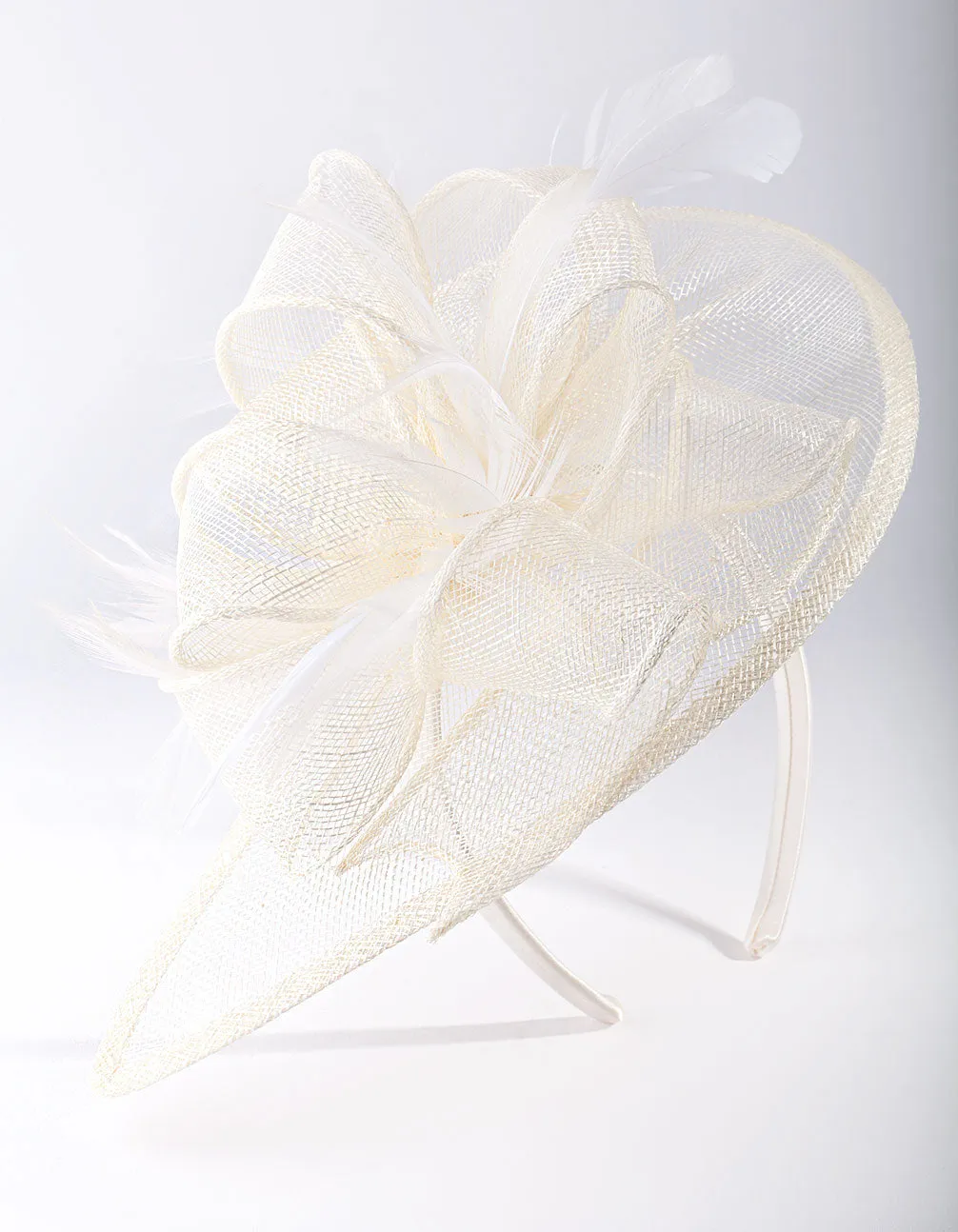Sina White Angled Headpiece