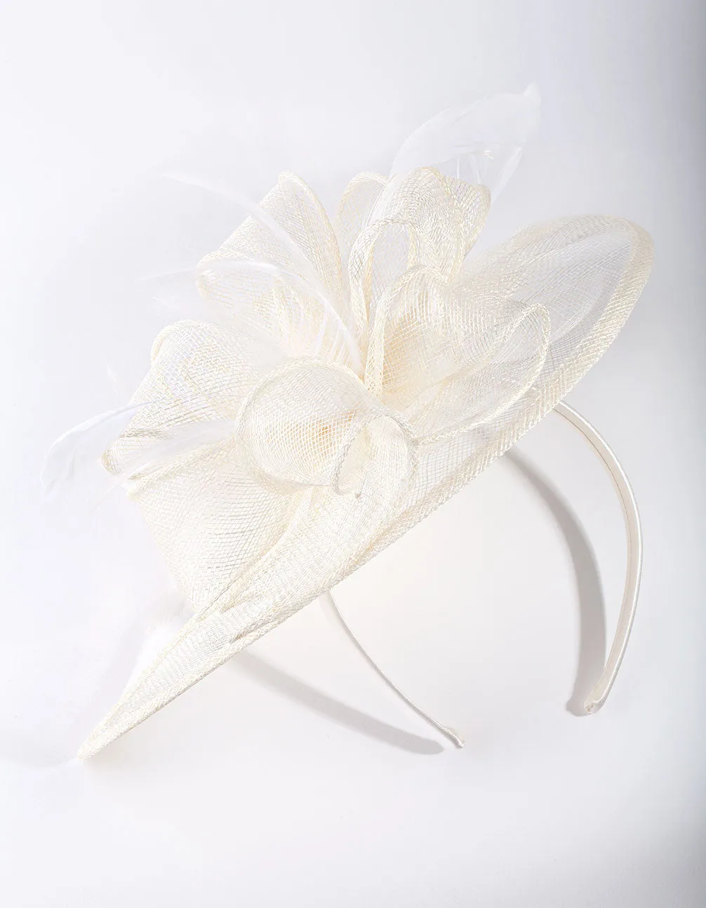 Sina White Angled Headpiece
