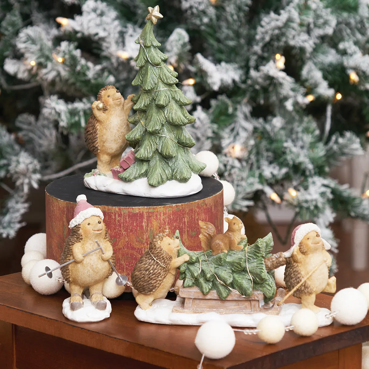 Skiing Hedgehog Figurine