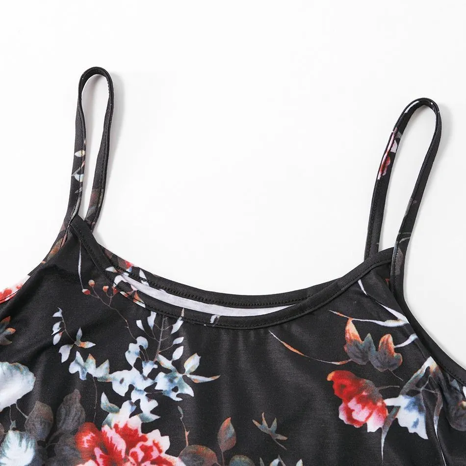 Stylish Floral Print Nursing Slip Dress