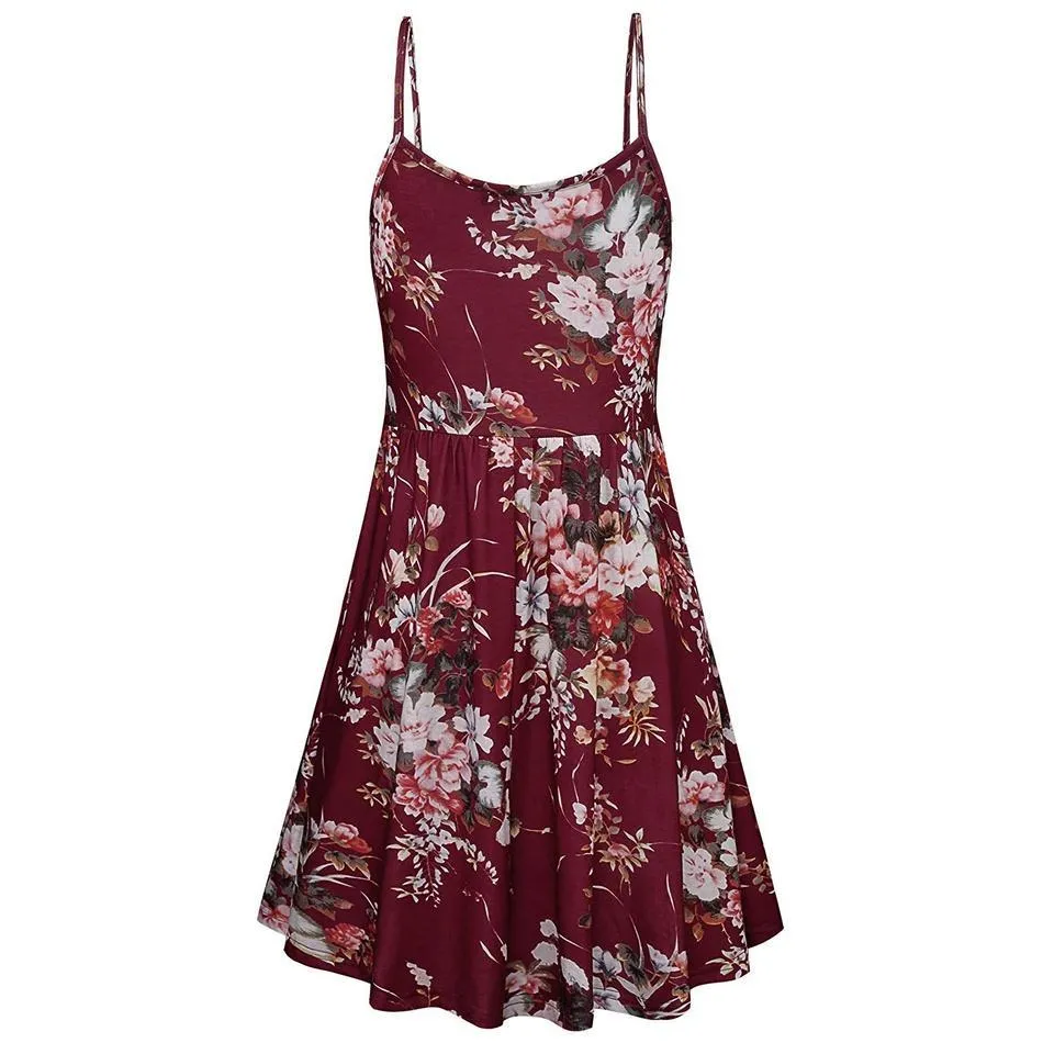 Stylish Floral Print Nursing Slip Dress