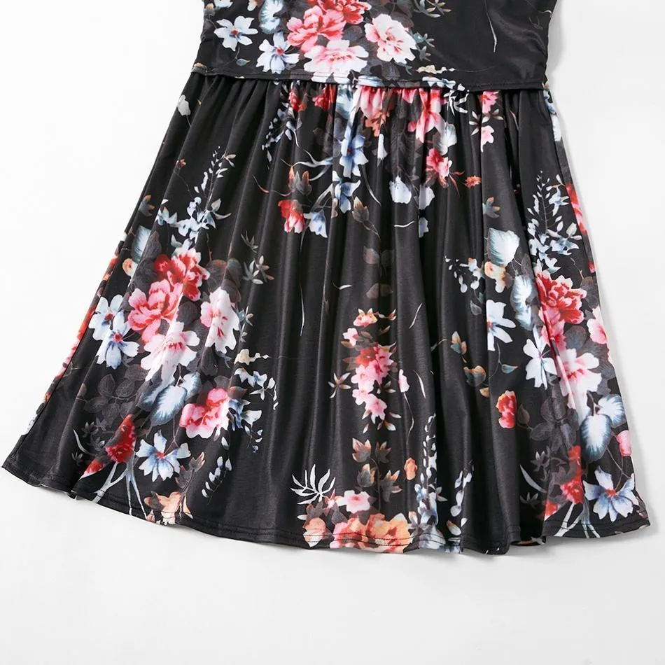 Stylish Floral Print Nursing Slip Dress