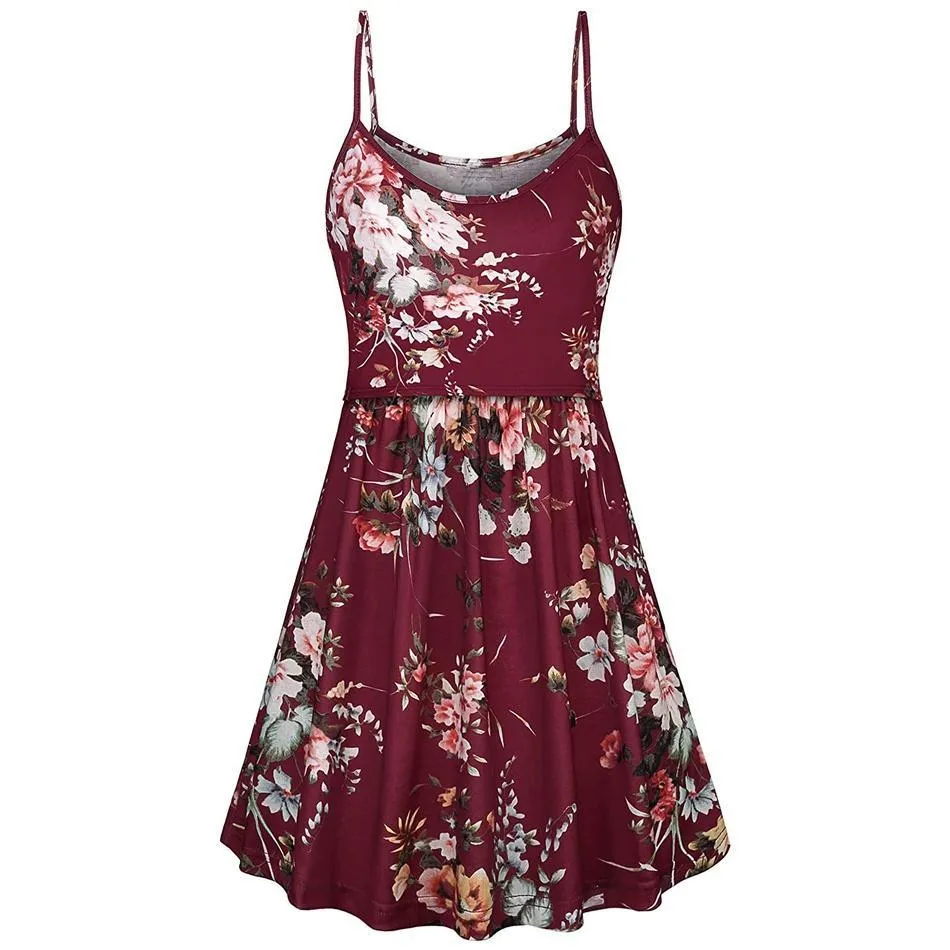 Stylish Floral Print Nursing Slip Dress