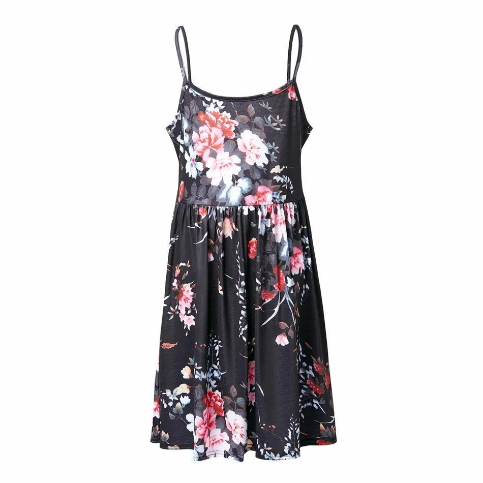 Stylish Floral Print Nursing Slip Dress