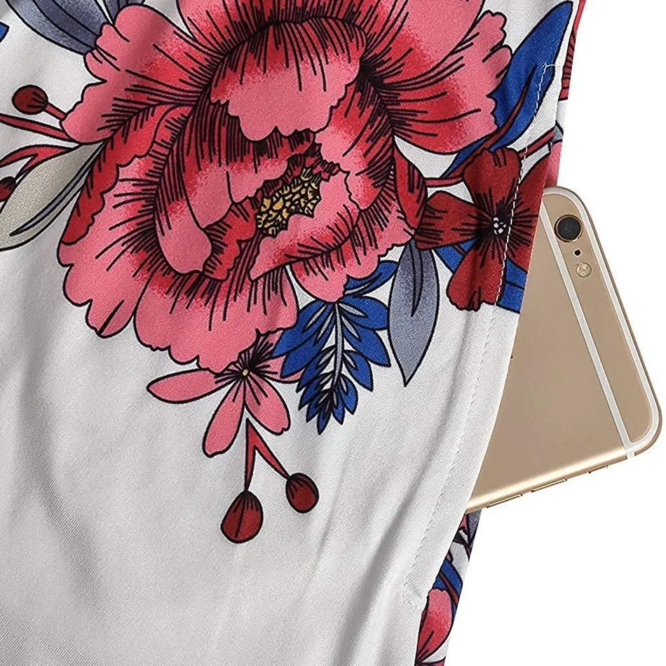 Stylish Floral Print Nursing Slip Dress