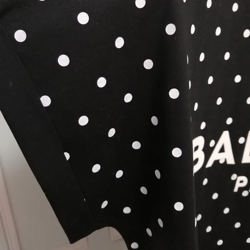 T Shirt Balmain Balmain Women's Summer Printed Flocking Letter T-shirt
