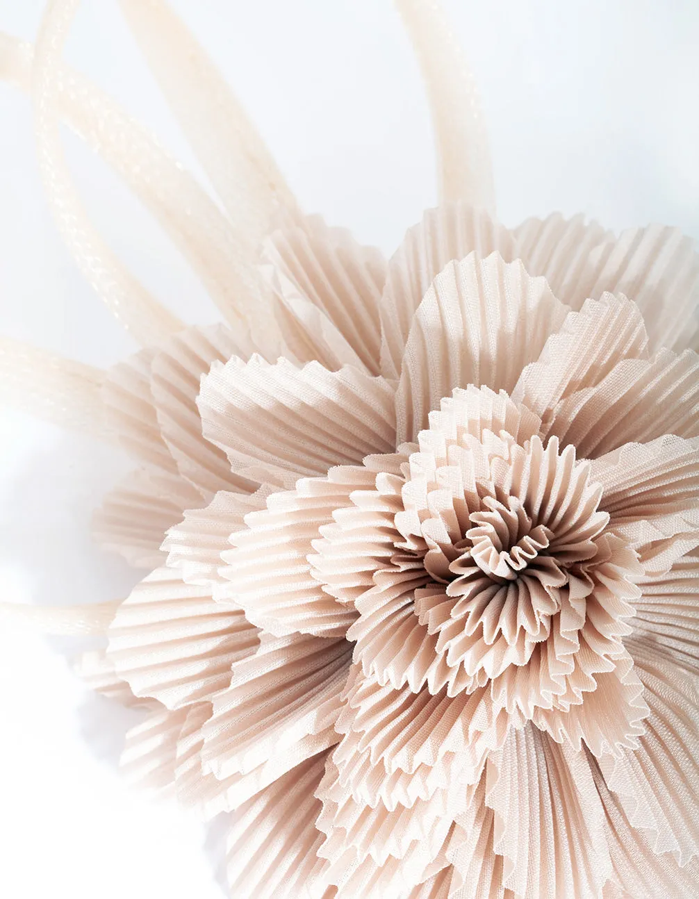 Taupe Crinkled Flower Clip