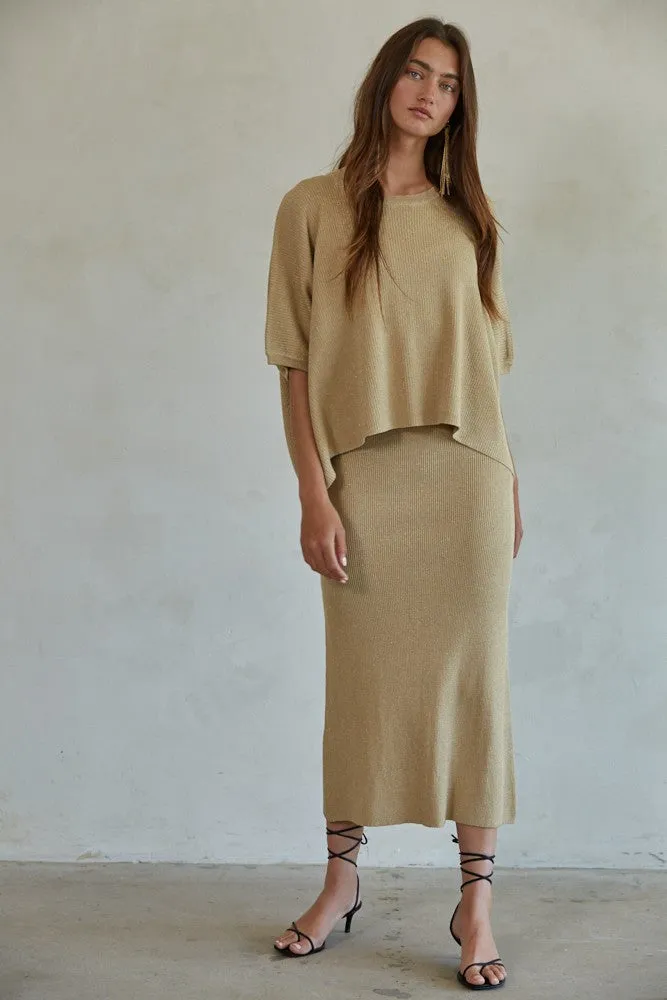 The Carmela Lurex Sweater Top   Skirt Set - Sold Separately
