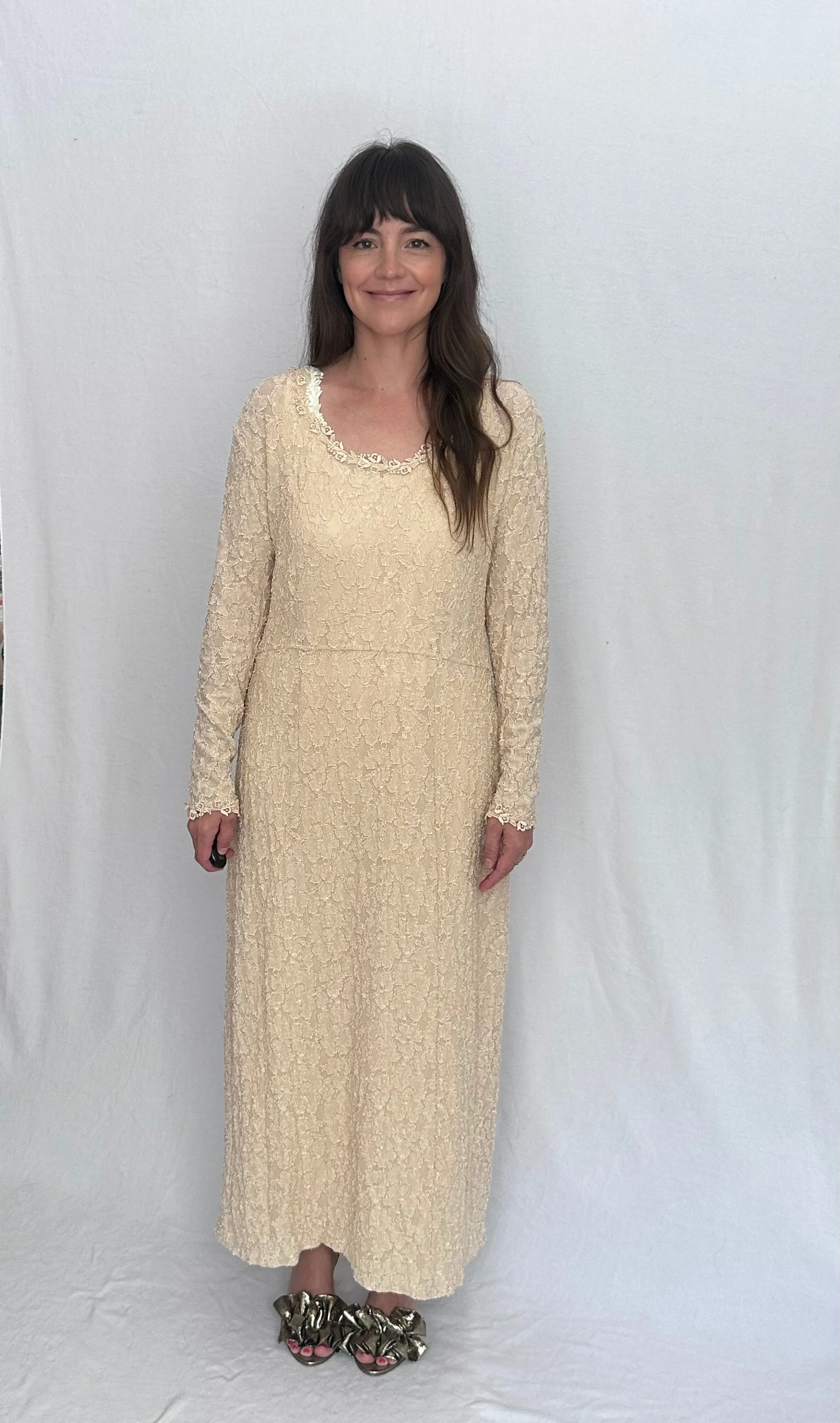 Vintage Lace Dress with Matching Slip, Scarf and Bag