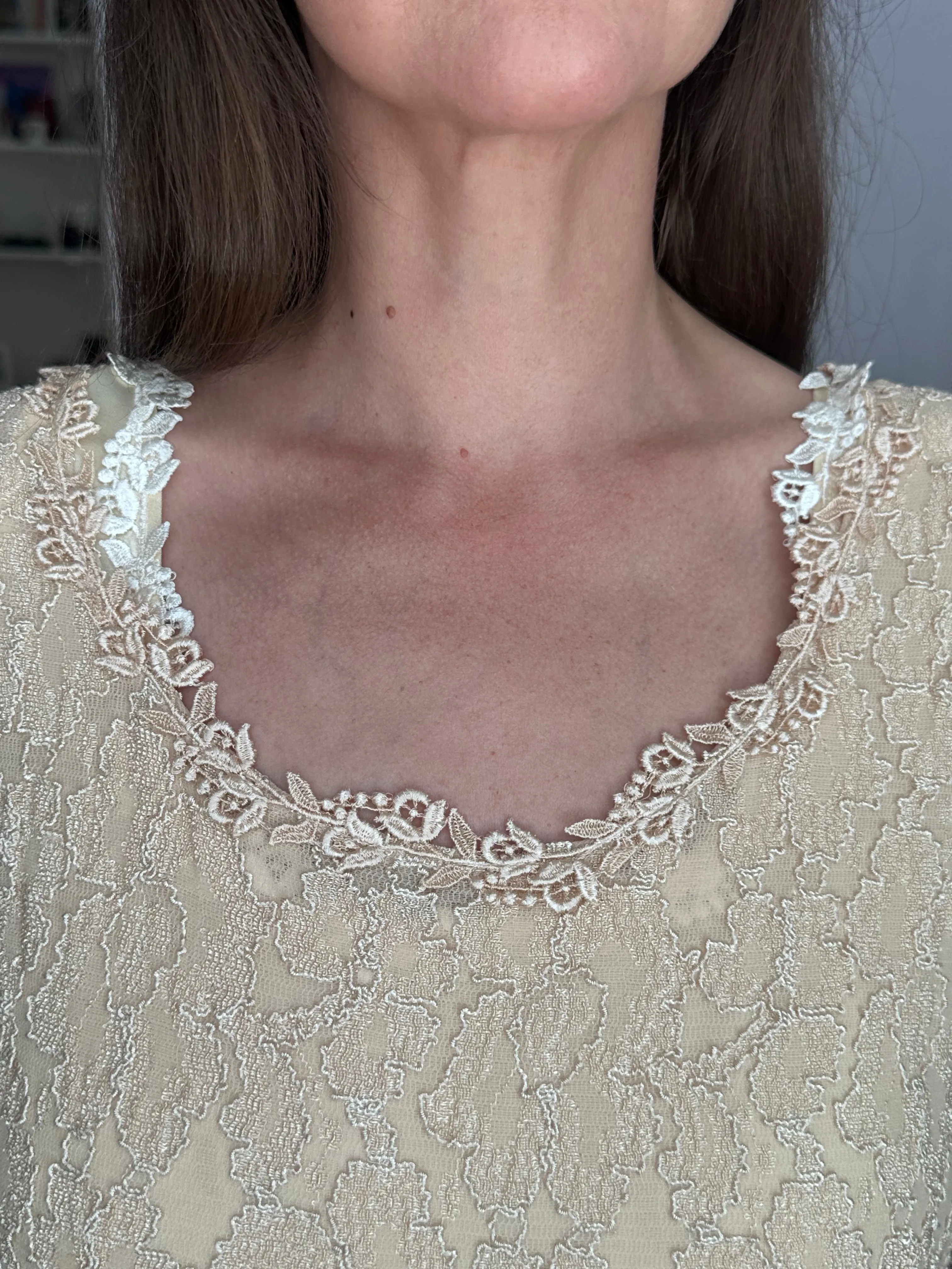 Vintage Lace Dress with Matching Slip, Scarf and Bag